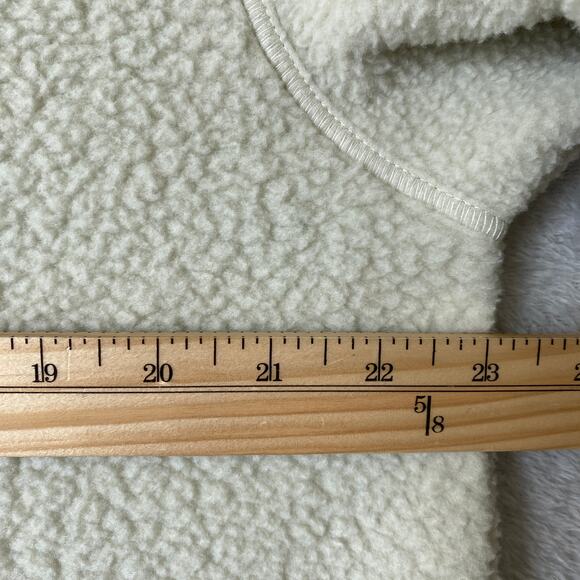 Blue 84 1/4 Zip Fleece Sweatshirt Men M Cream Green Trim Mock Neck Zip Pockets - Picture 7 of 9